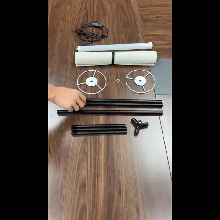 LED Floor Lamp, Adjustable Ceiling Lamp with Lampshade And LED Bulb (3000K-6000K), Adjustable Brightness (Stepless Dimming), Beige Shade, USB Powered, Suitable for Living Room, Bedroom, Office