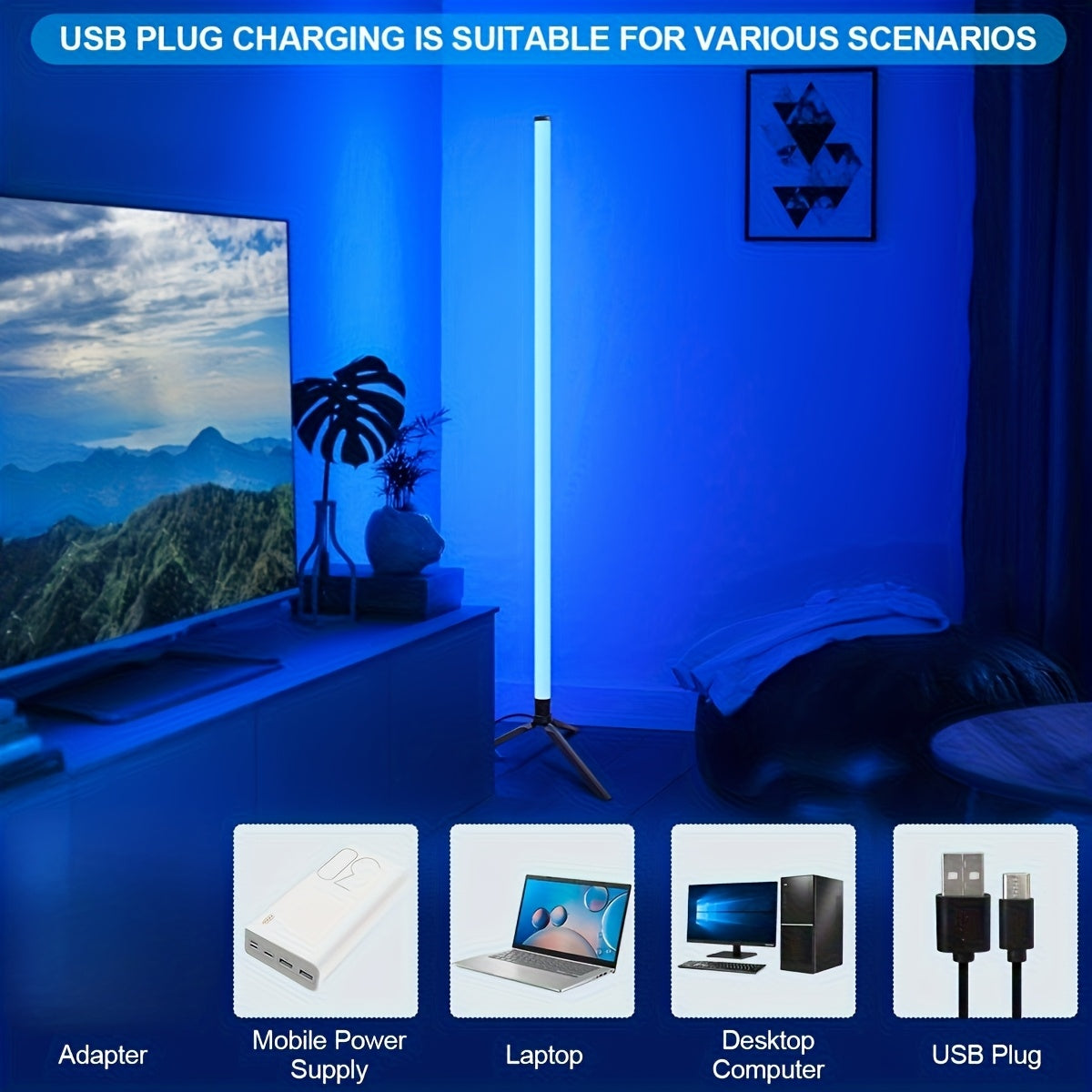 1pc\u002F 2pcs RGBCW LED Corner Floor Lamp - Minimalist Style, APP&Remote Control, dimmable& timing, Music sync, Great For Living Rooms, Bedrooms, Game Rooms, Home Offices, Parties And Decorations, St. Patrick'S Day