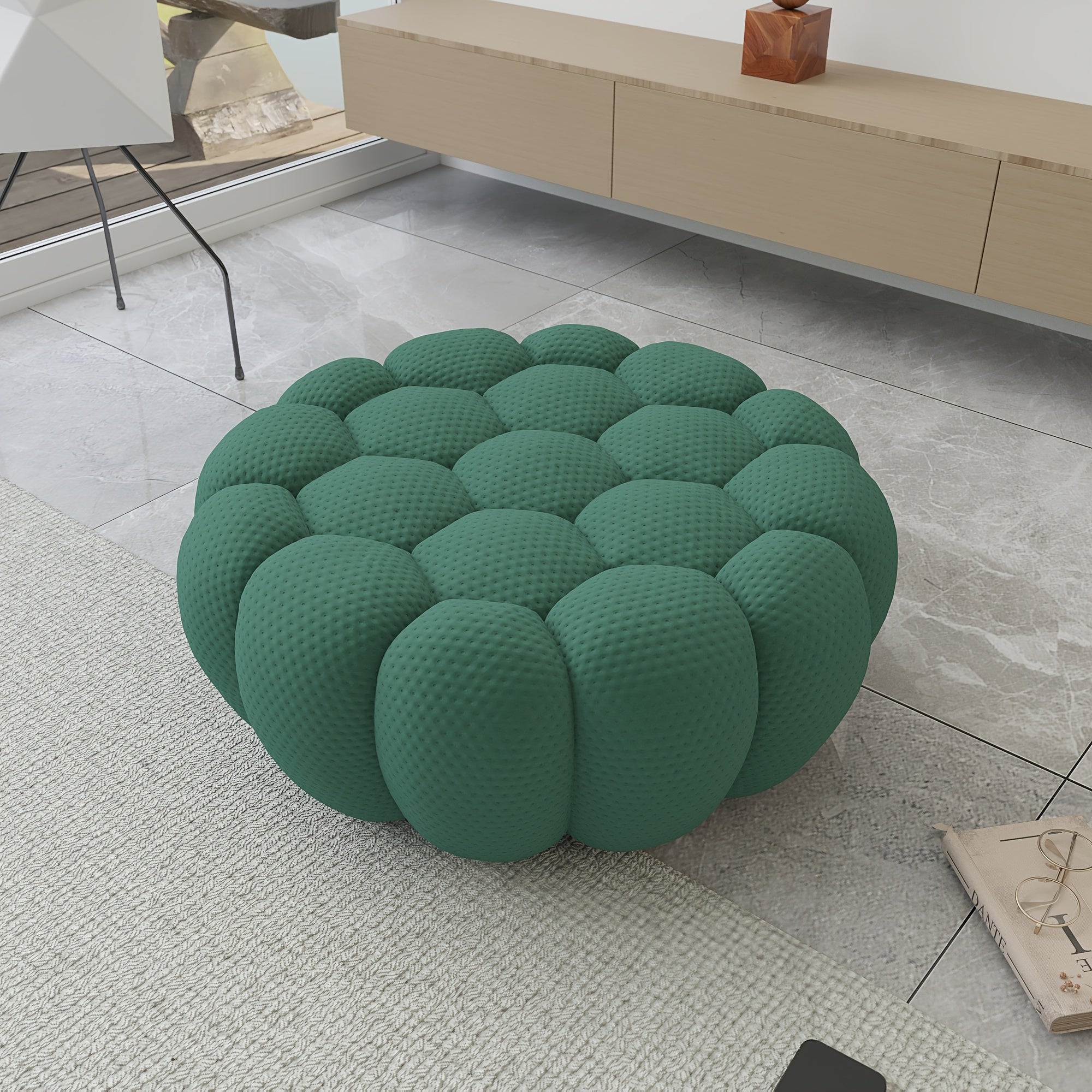 Modern Curved Sofa with a Comfortable Upholstered Design, Featuring a Mesh Fabric in a 3D Honeycomb Pattern, Suitable for Living Rooms, Offices, Apartments, And Compact Areas