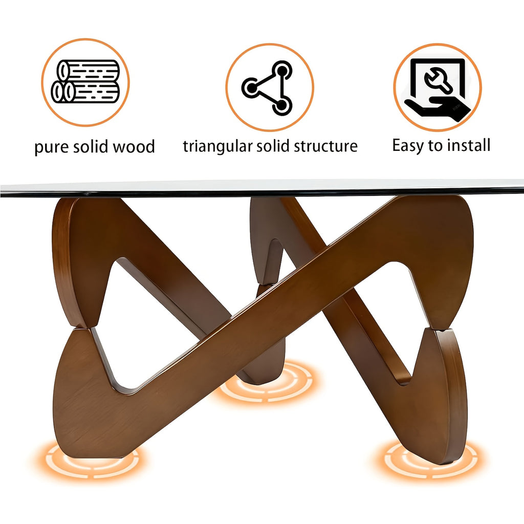 Contemporary Walnut Coffee Table for Living Spaces, Compact And Chic, Ideal for Bedrooms, Living Rooms, Reception Areas, And Offices (Medium Size)