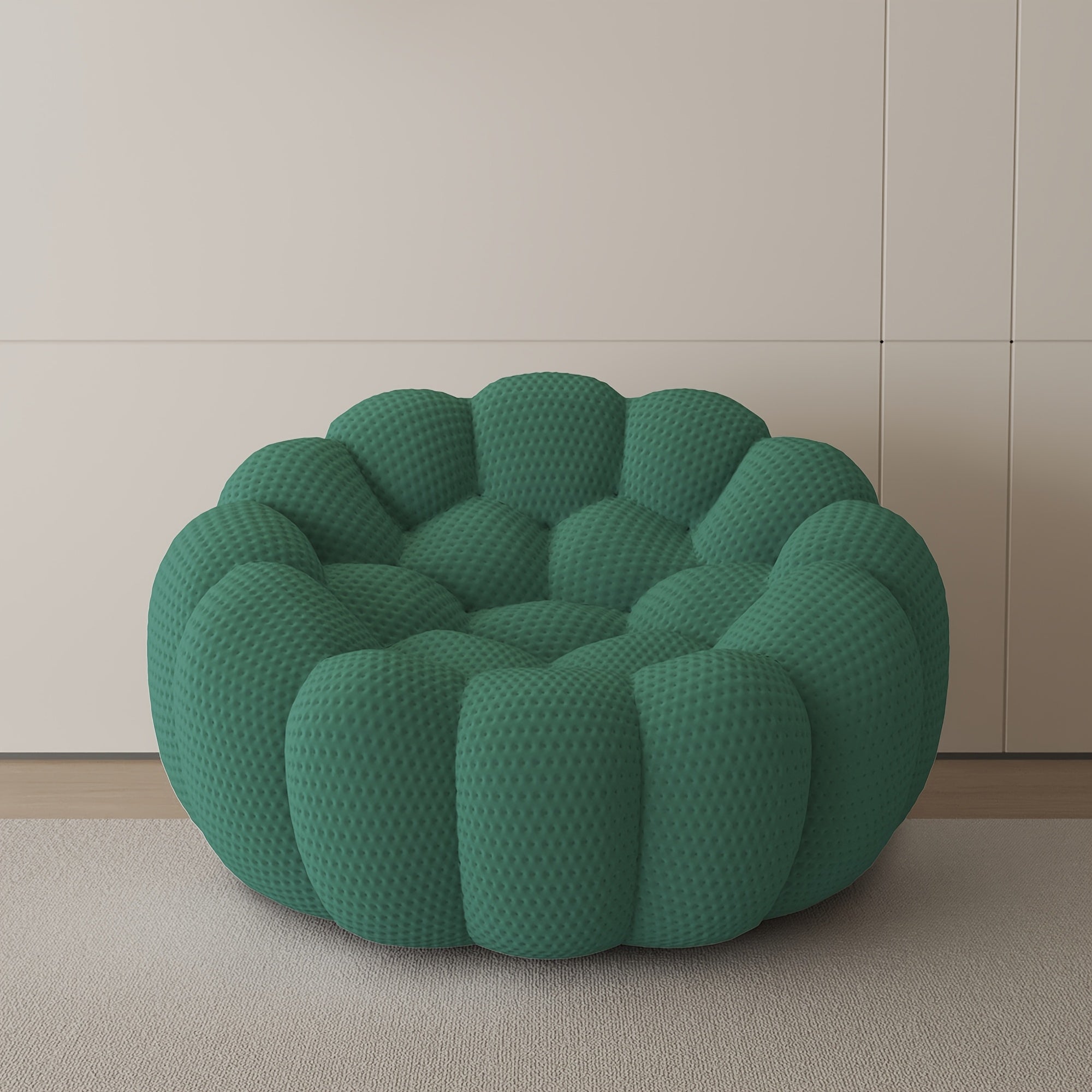 Modern Curved Sofa with a Comfortable Upholstered Design, Featuring a Mesh Fabric in a 3D Honeycomb Pattern, Suitable for Living Rooms, Offices, Apartments, And Compact Areas