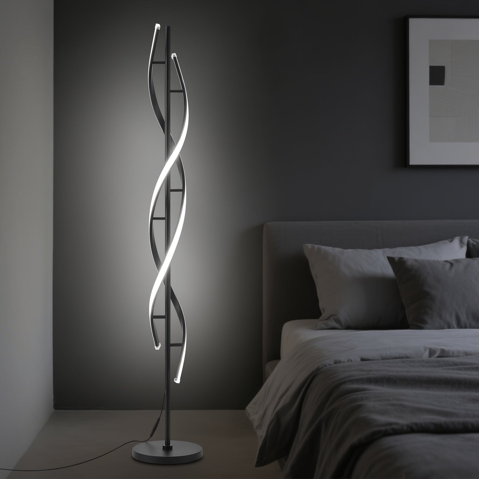 LED Spiral Floor Lamp Dimmable LED Spiral Floor Lamp with Remote & Foot Switch | 60\u002F70\
