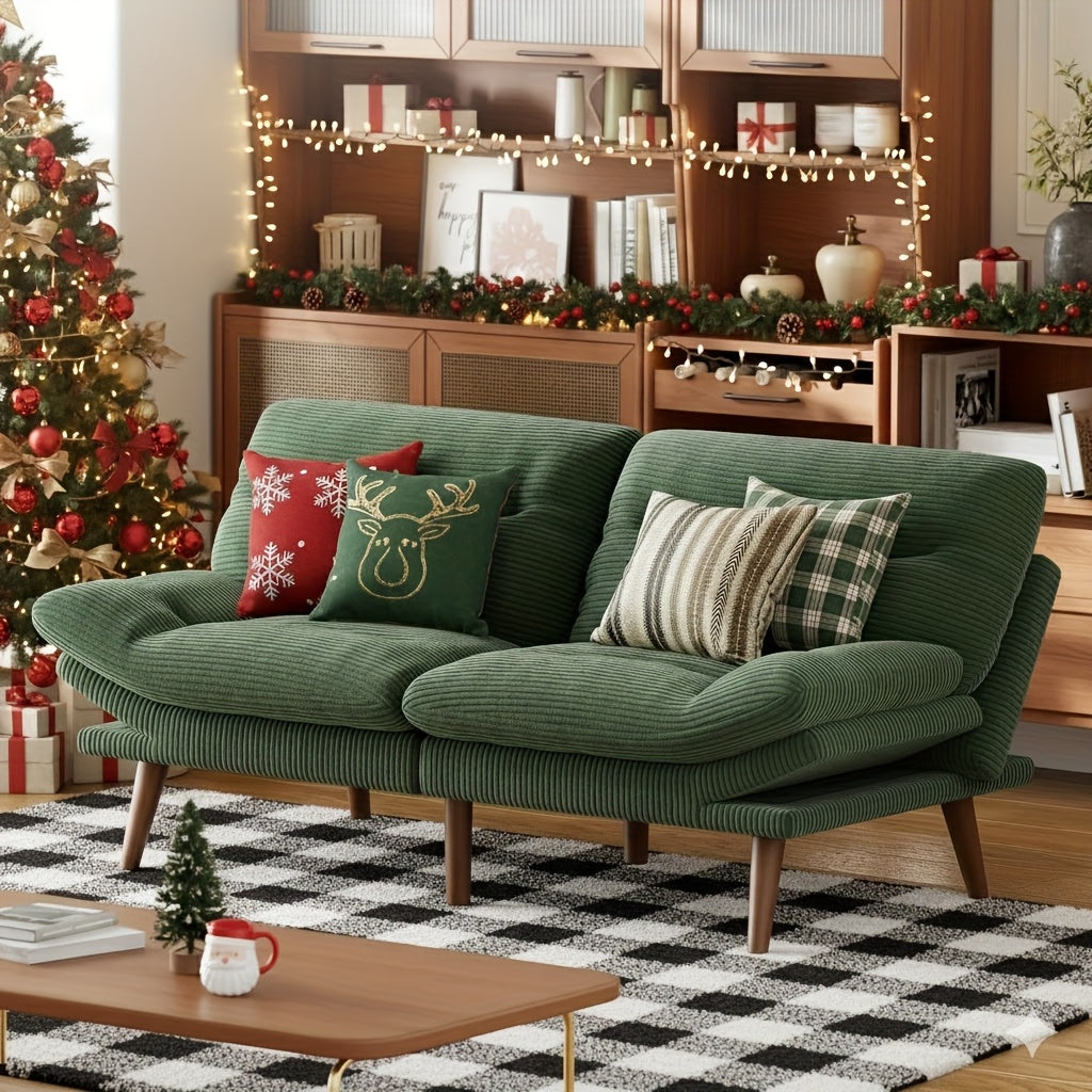 66-Inch Futon Sofa Bed Featuring an Adjustable Backrest And Armrests, a Convertible Design Ideal for Compact Areas, Suitable for Living Rooms Or Offices, Futon Sofas for Sleeping