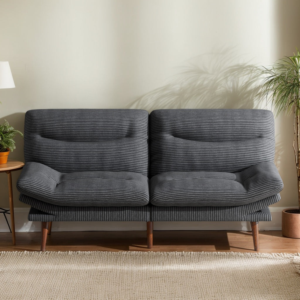 66-Inch Futon Sofa Bed Featuring an Adjustable Backrest And Armrests, a Convertible Design Ideal for Compact Areas, Suitable for Living Rooms Or Offices, Futon Sofas for Sleeping