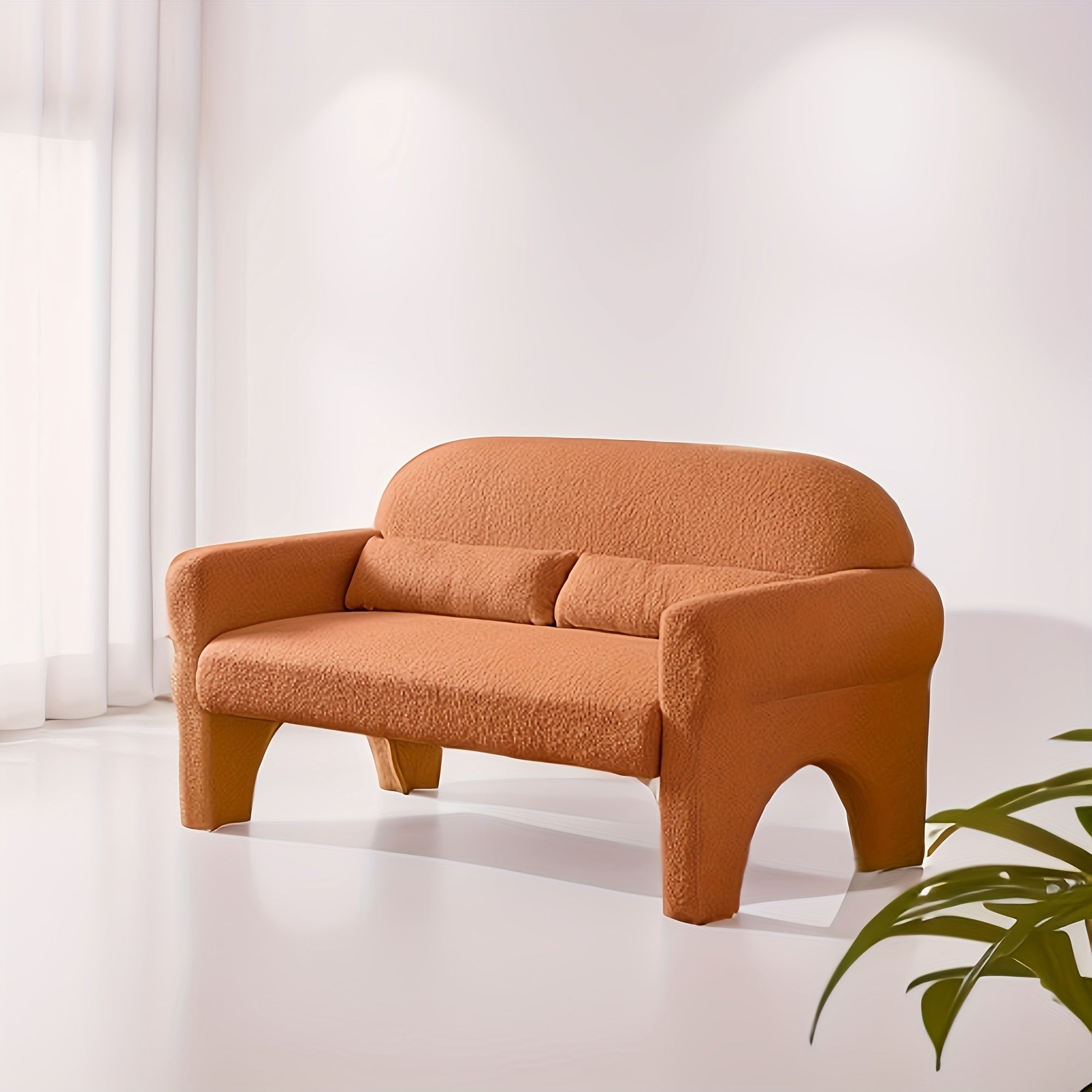 Modern Boucle Sofa, Upholstered Comfy Loveseat Couch for  Space