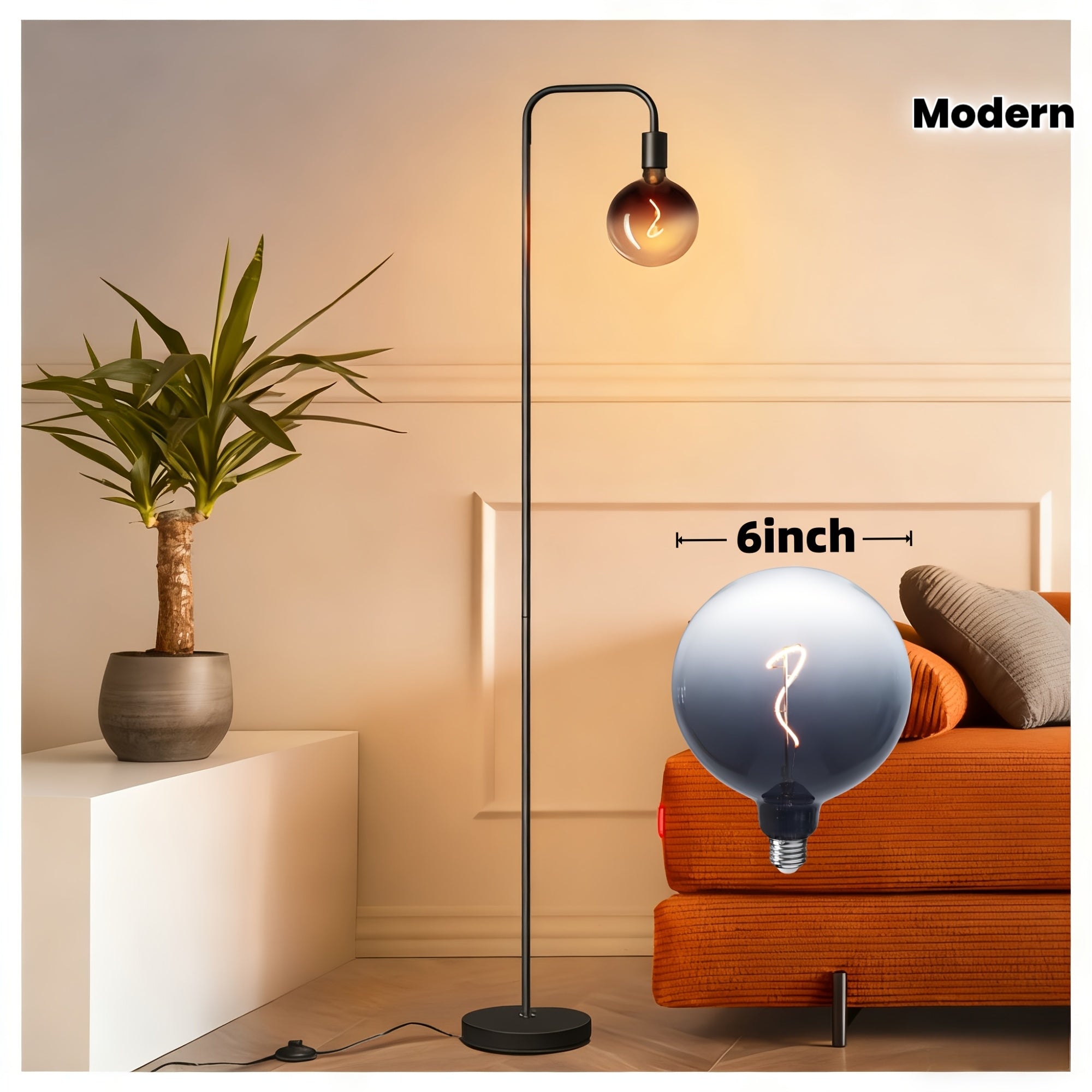 Modern Industrial Floor Lamp with 6\