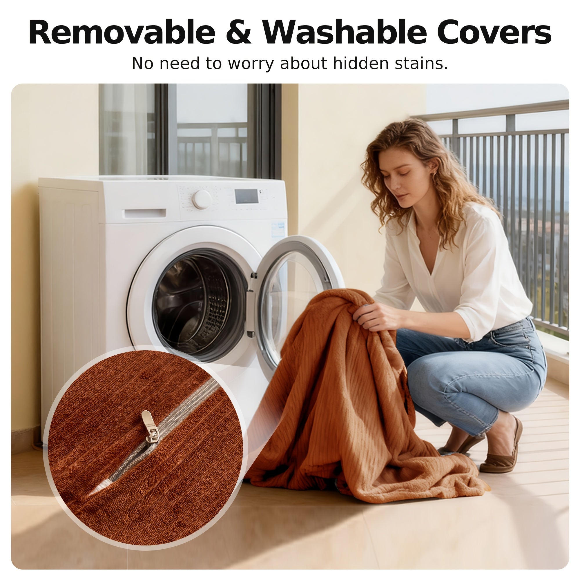 Convertible Sofa Bed - Foldable Floor Couch with Teddy Foam And Corduroy - Modular Sectional for Living Room, Bedroom, Studio - Compressible Sofa in Box