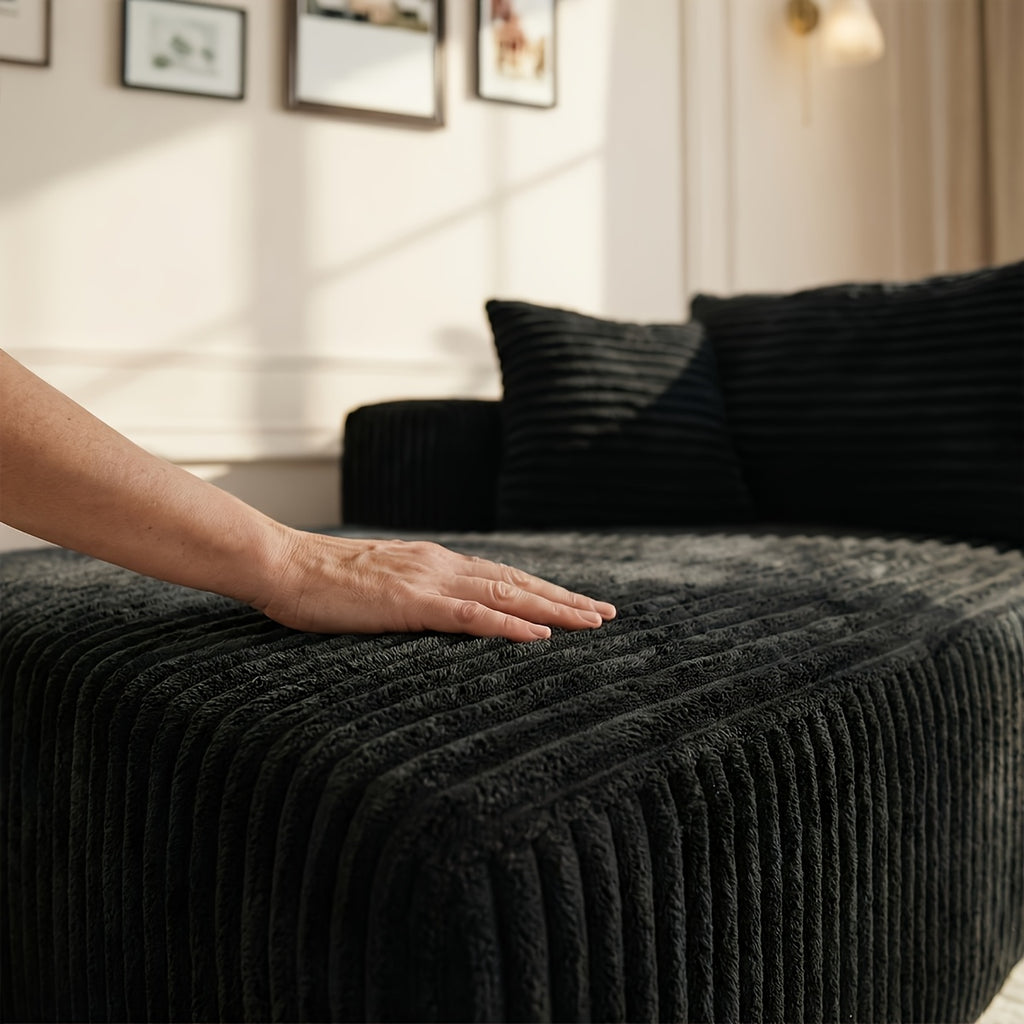 Lazy Sofa Single Chaise Lounge with Throw Pillow, Freely Positionable, No Assembly Required, Soft Sponge Filling, Perfect for Living Room, Bedroom, Balcony, Multi-Space Use