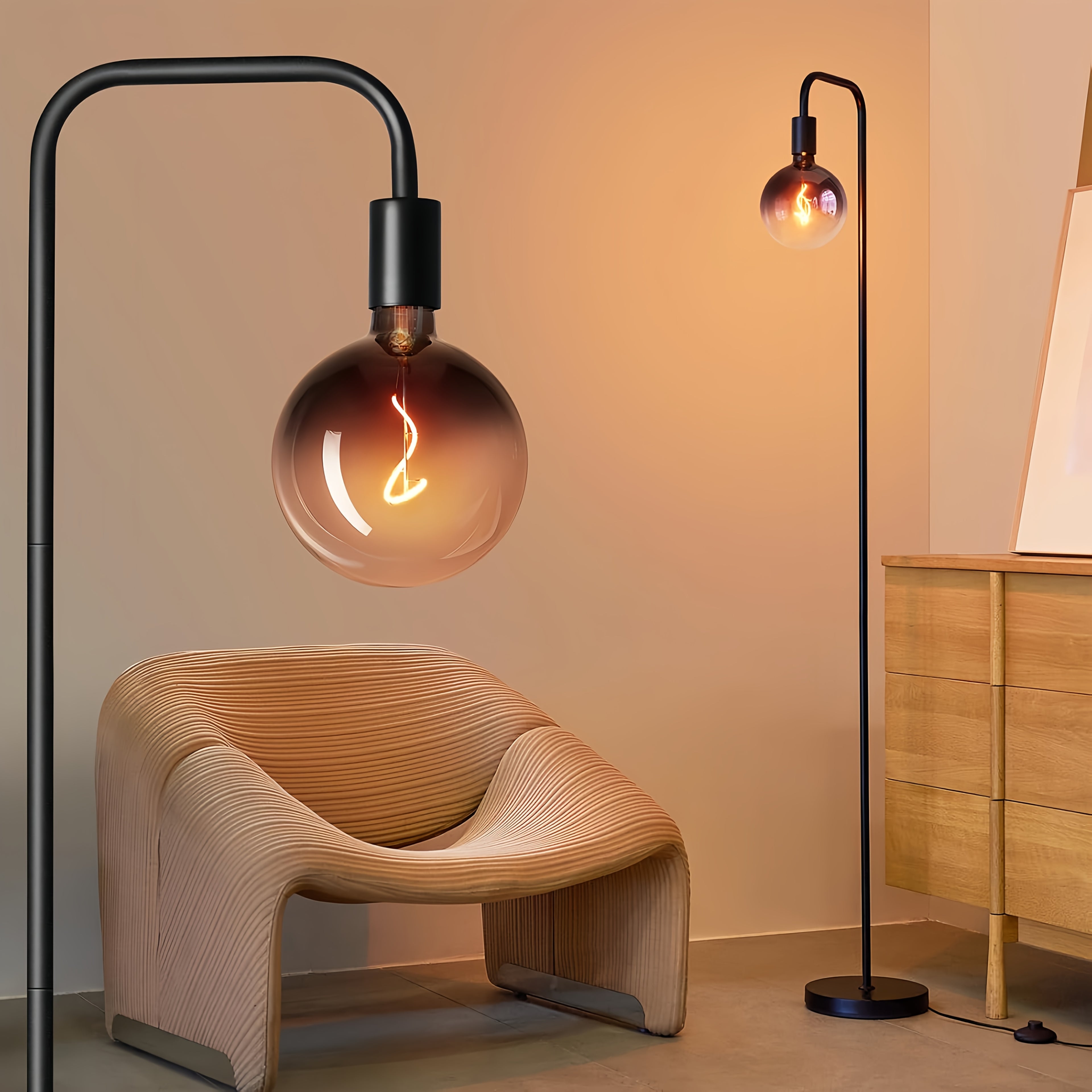 Modern Industrial Floor Lamp with 6\