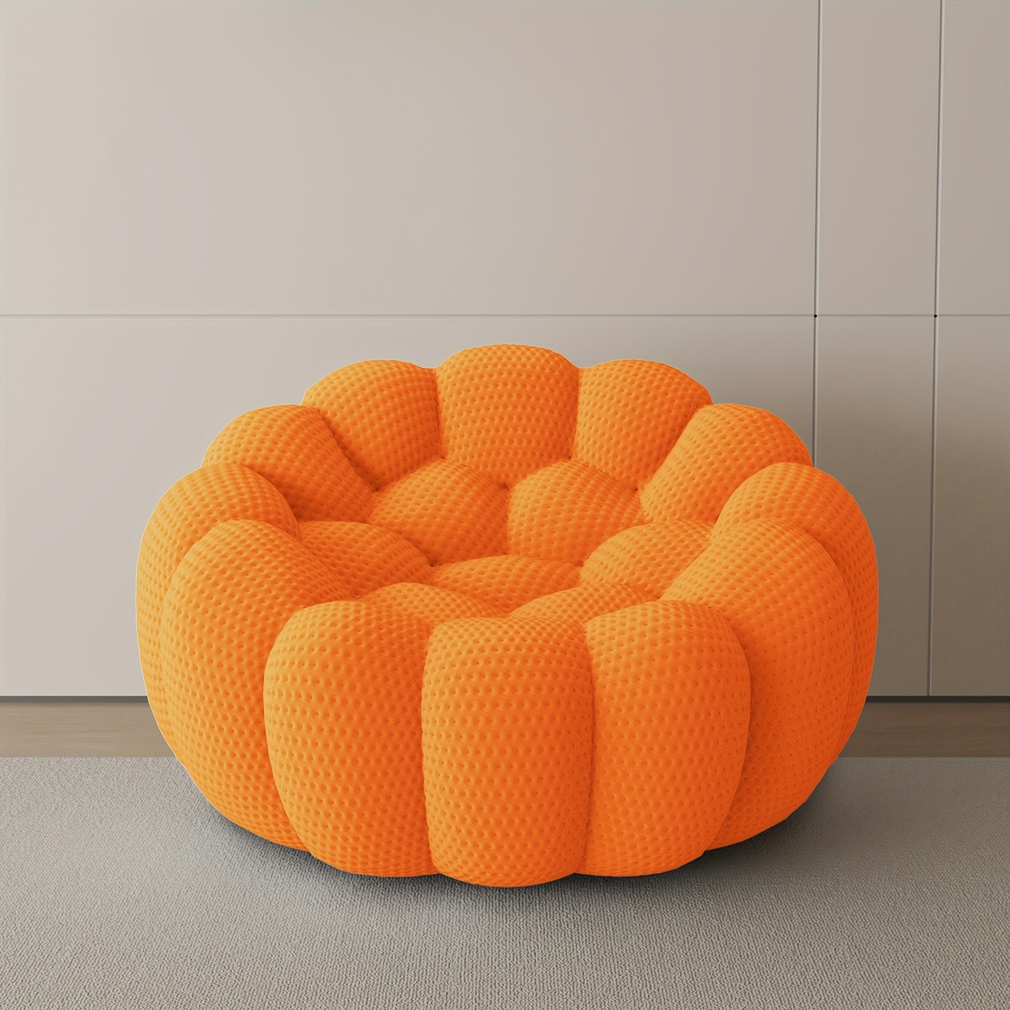 Modern Curved Sofa with a Comfortable Upholstered Design, Featuring a Mesh Fabric in a 3D Honeycomb Pattern, Suitable for Living Rooms, Offices, Apartments, And Compact Areas