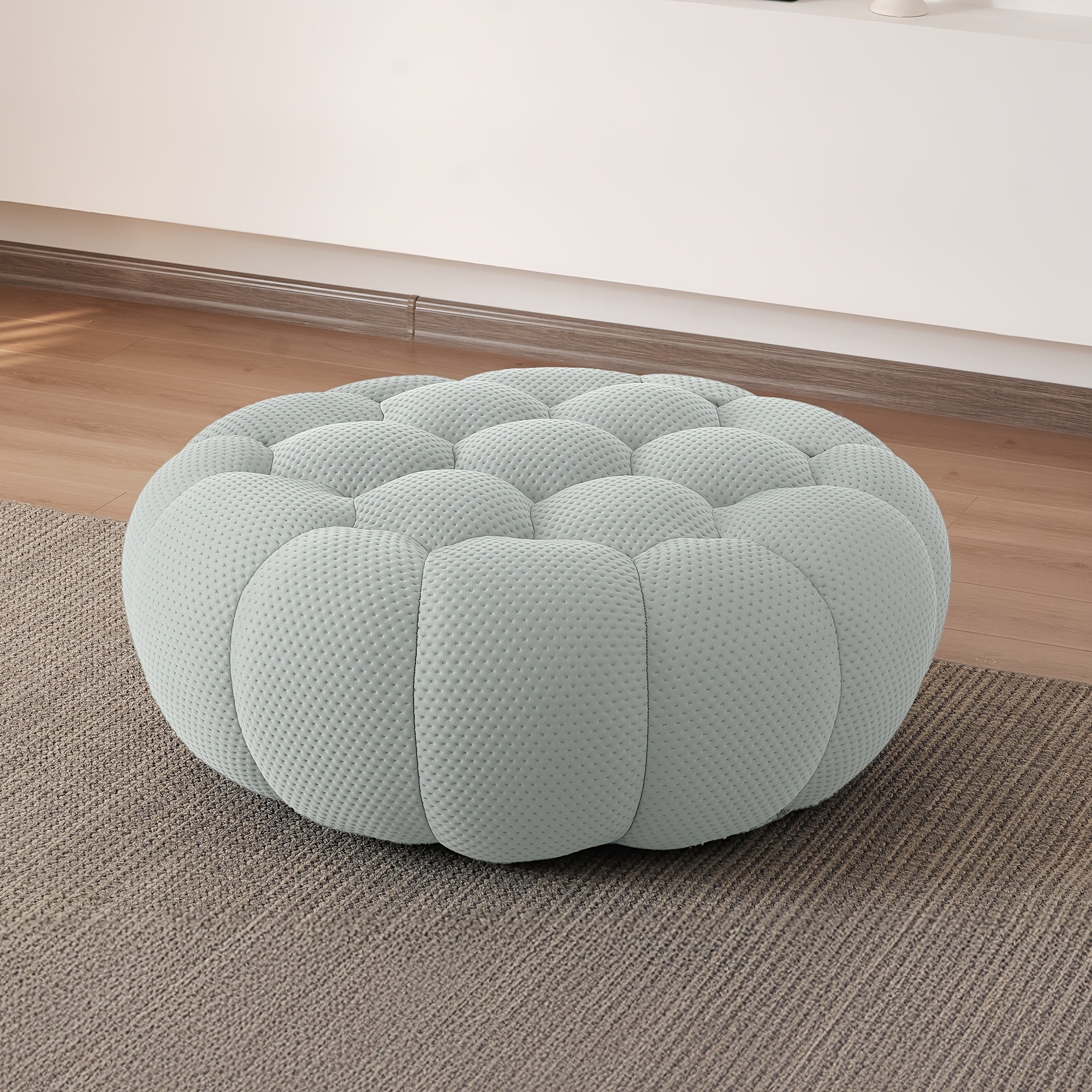 Modern Curved Sofa with a Comfortable Upholstered Design, Featuring a Mesh Fabric in a 3D Honeycomb Pattern, Suitable for Living Rooms, Offices, Apartments, And Compact Areas