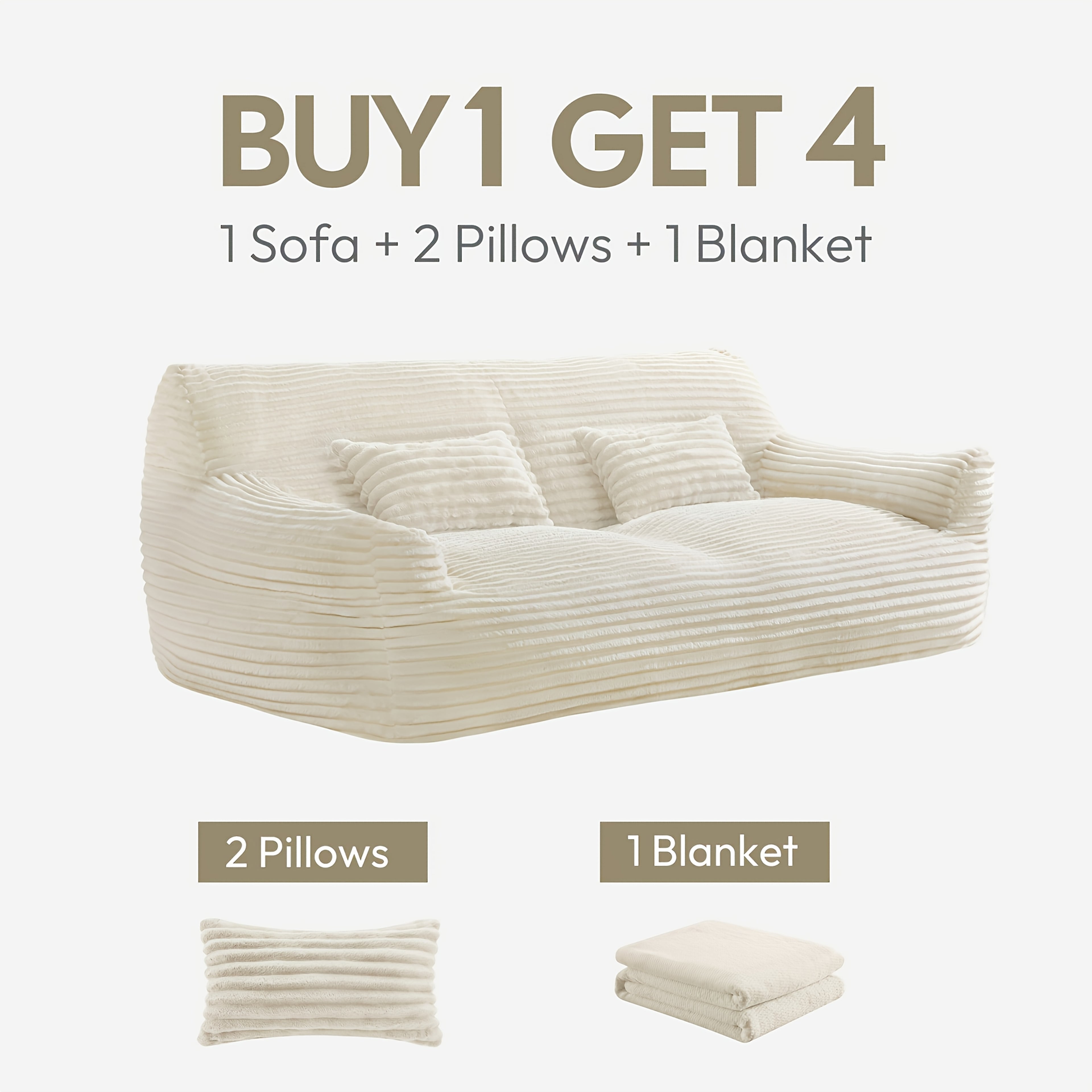 Comfortable Sofa Bed Featuring Two Pillows, a Soft Bean Bag Chair, Perfect for Relaxing in a Game Or Recreation Room