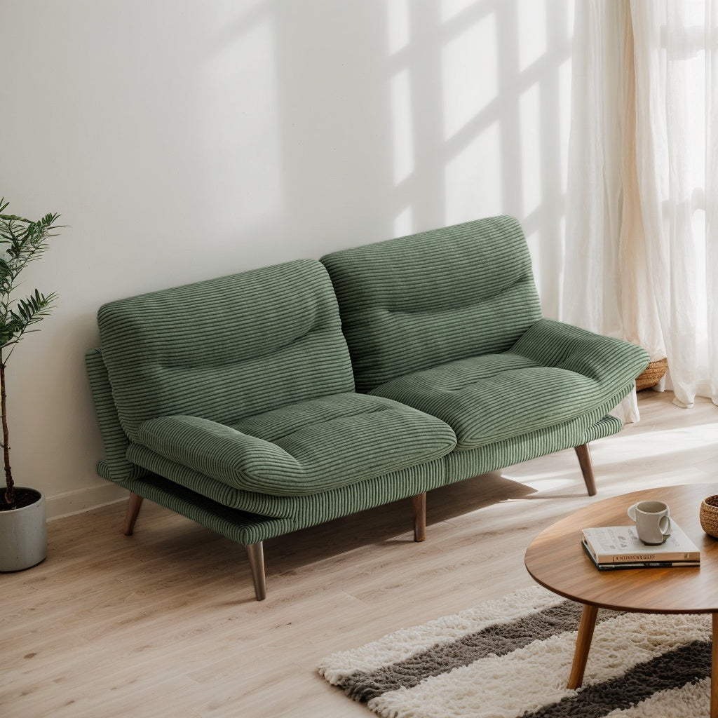 66-Inch Futon Sofa Bed Featuring an Adjustable Backrest And Armrests, a Convertible Design Ideal for Compact Areas, Suitable for Living Rooms Or Offices, Futon Sofas for Sleeping