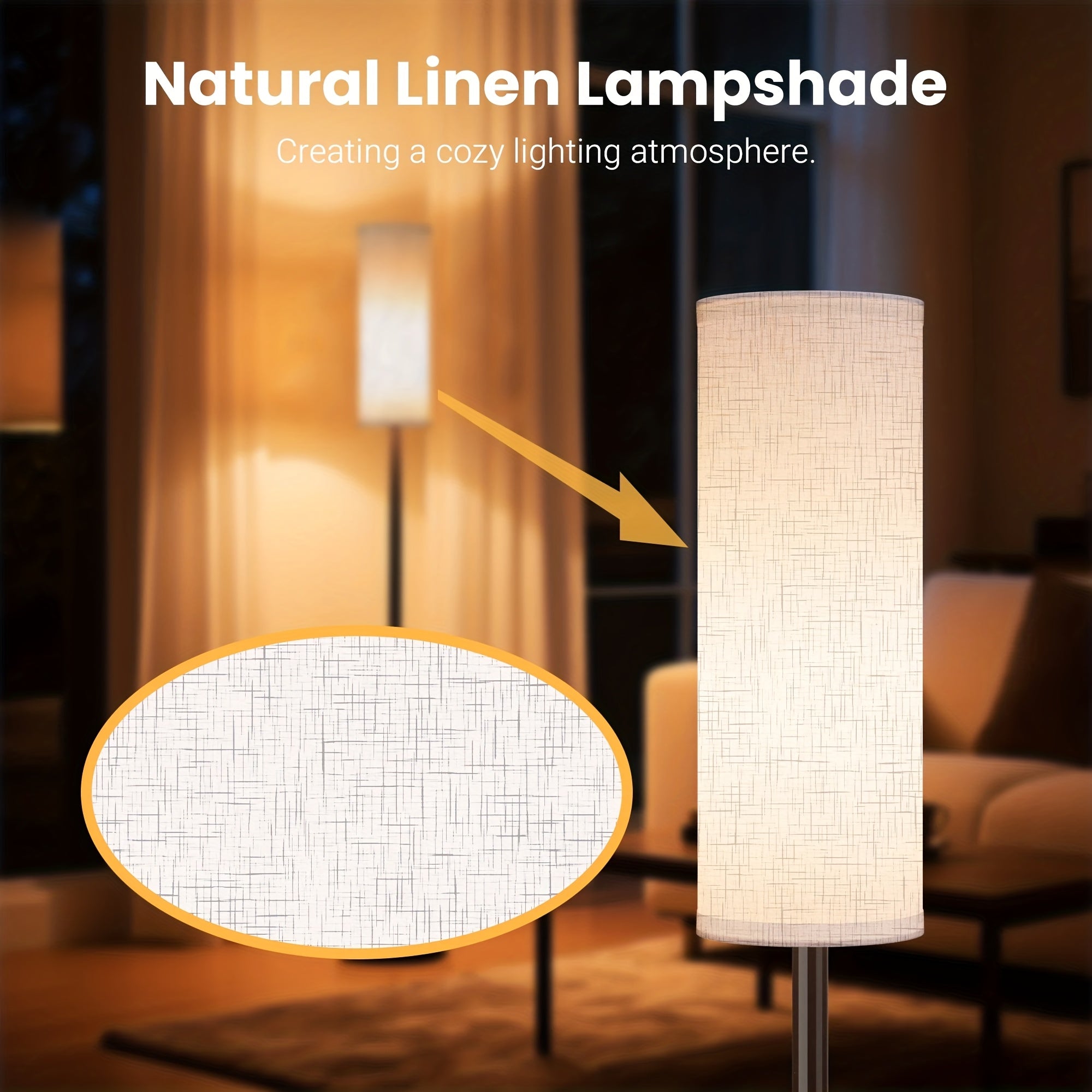 LED Floor Lamp, Adjustable Ceiling Lamp with Lampshade And LED Bulb (3000K-6000K), Adjustable Brightness (Stepless Dimming), Timer, Scene Mode, Bedroom Bedside Lamp with Foot Switch And Remote Control