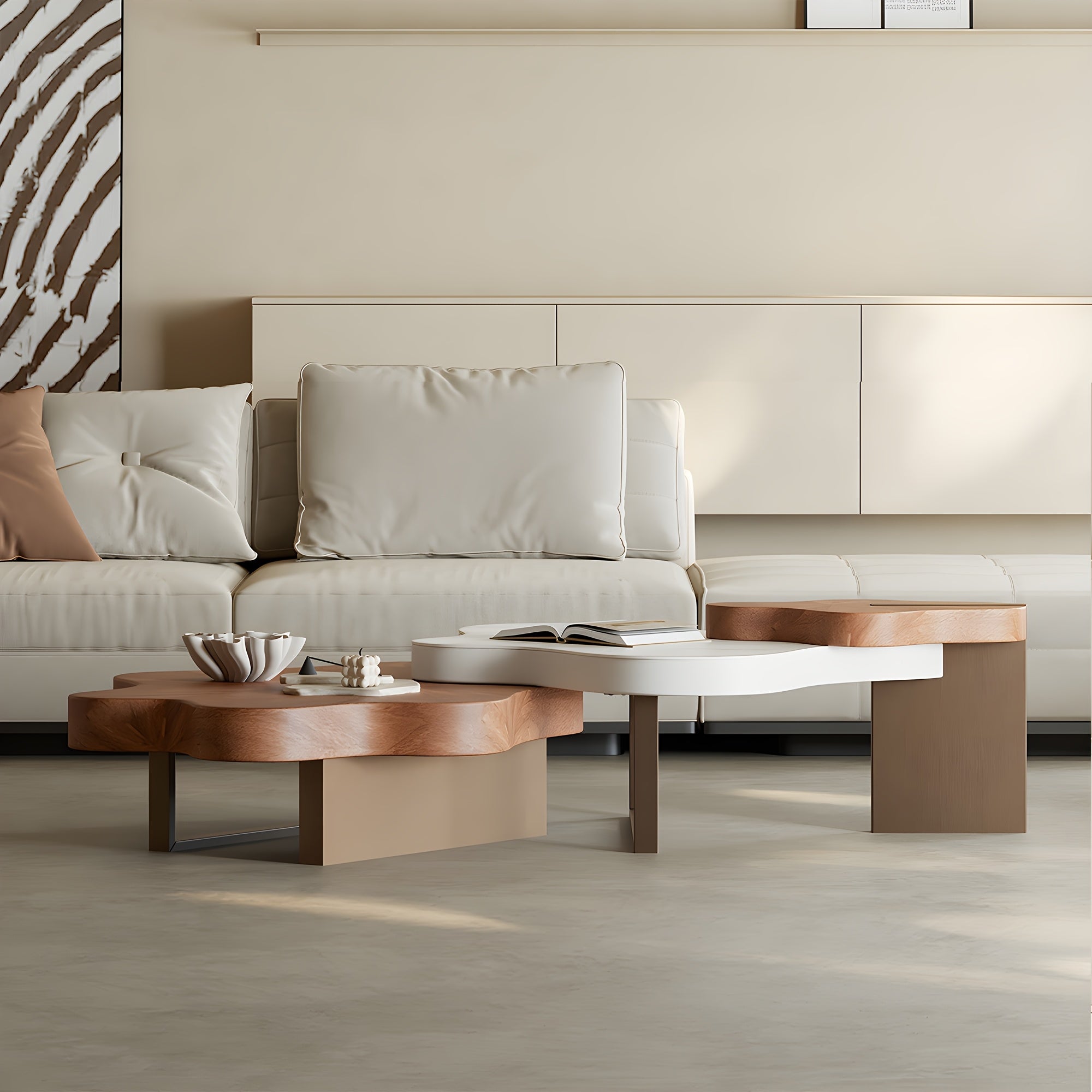 Modern Luxury Cloud-Shaped Irregular Coffee Table Set Easy Assembly Required