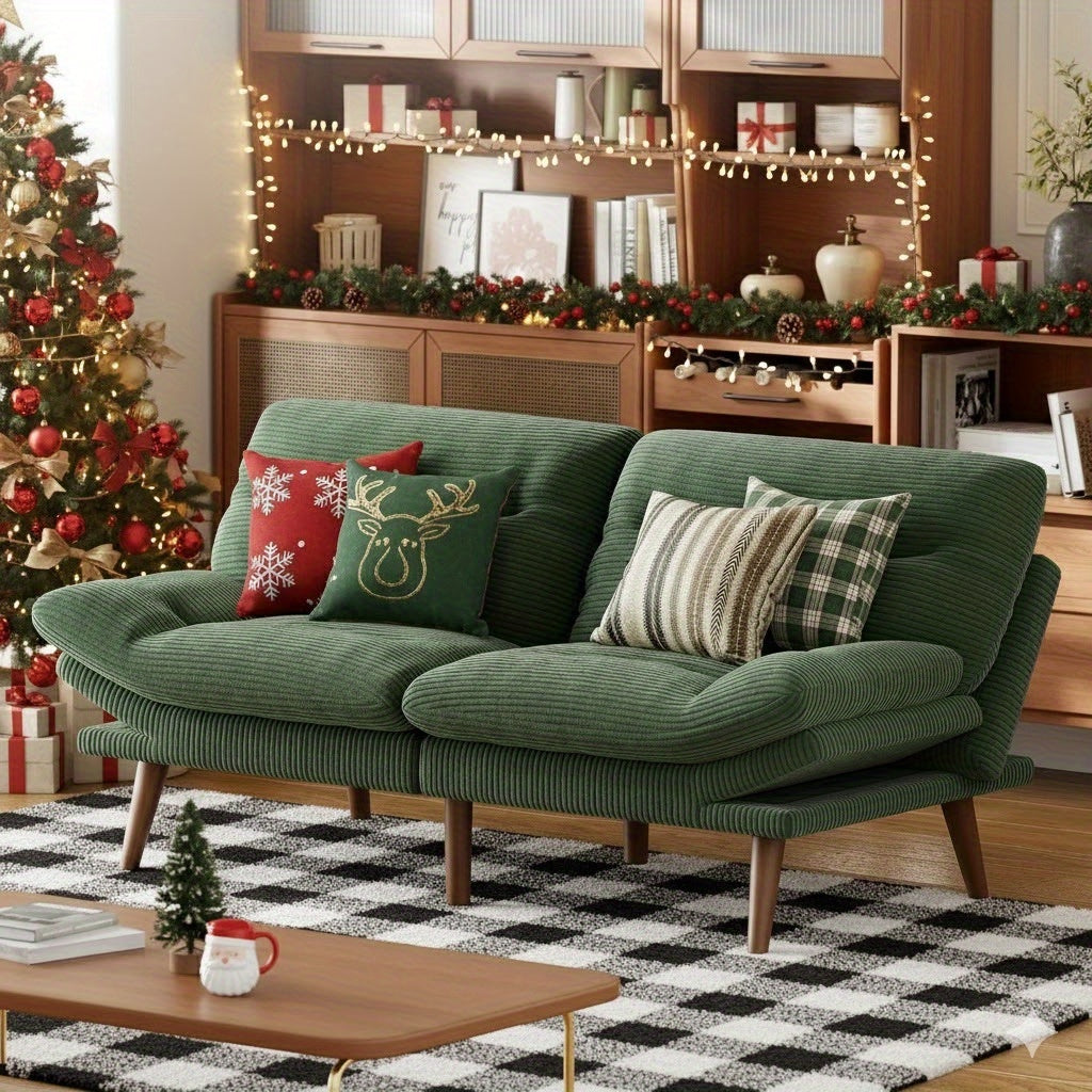 Futon Sofa Bed, 66-75 Inch Convertible Futon Sofa Couch with Adjustable Backrest Armrests, for Small Spaces Living Room or Office