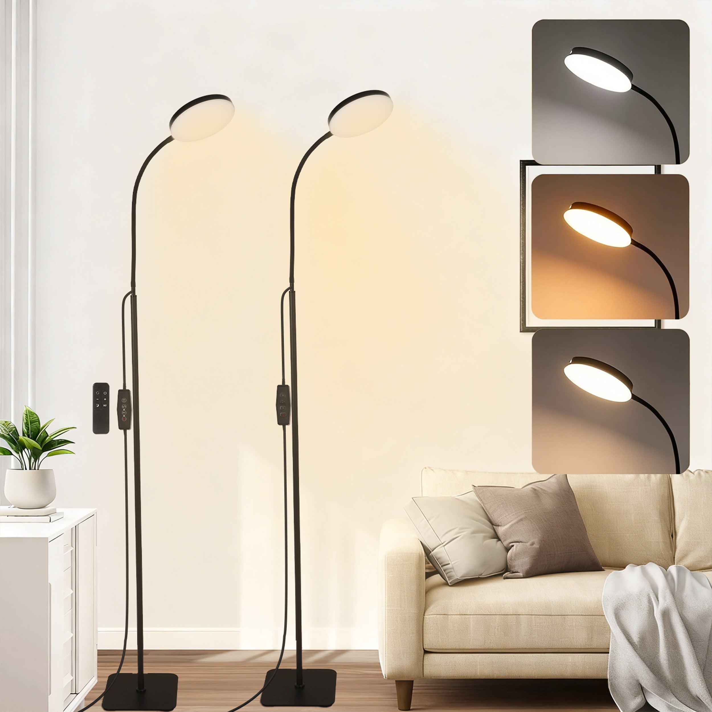 120pcs of Floor Lamps, with 3 Color Modes Ranging from 3000K to 6000K And 10 Brightness Settings. Adjustable Light Desk Lamp, with a Flexible Swivel Neck, Suitable for Living Room, Bedroom And Off