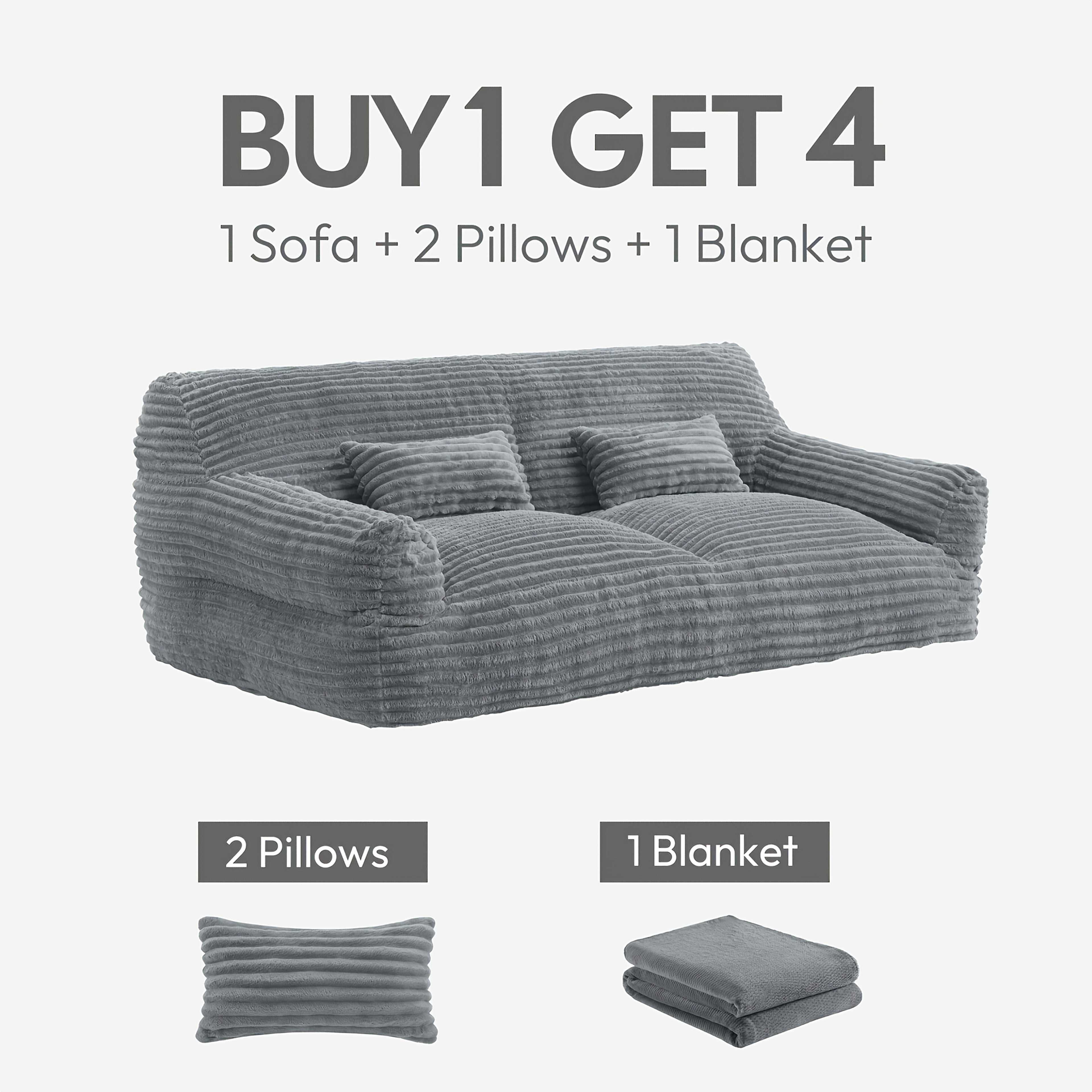 Comfortable Sofa Bed Featuring Two Pillows, a Soft Bean Bag Chair, Perfect for Relaxing in a Game Or Recreation Room