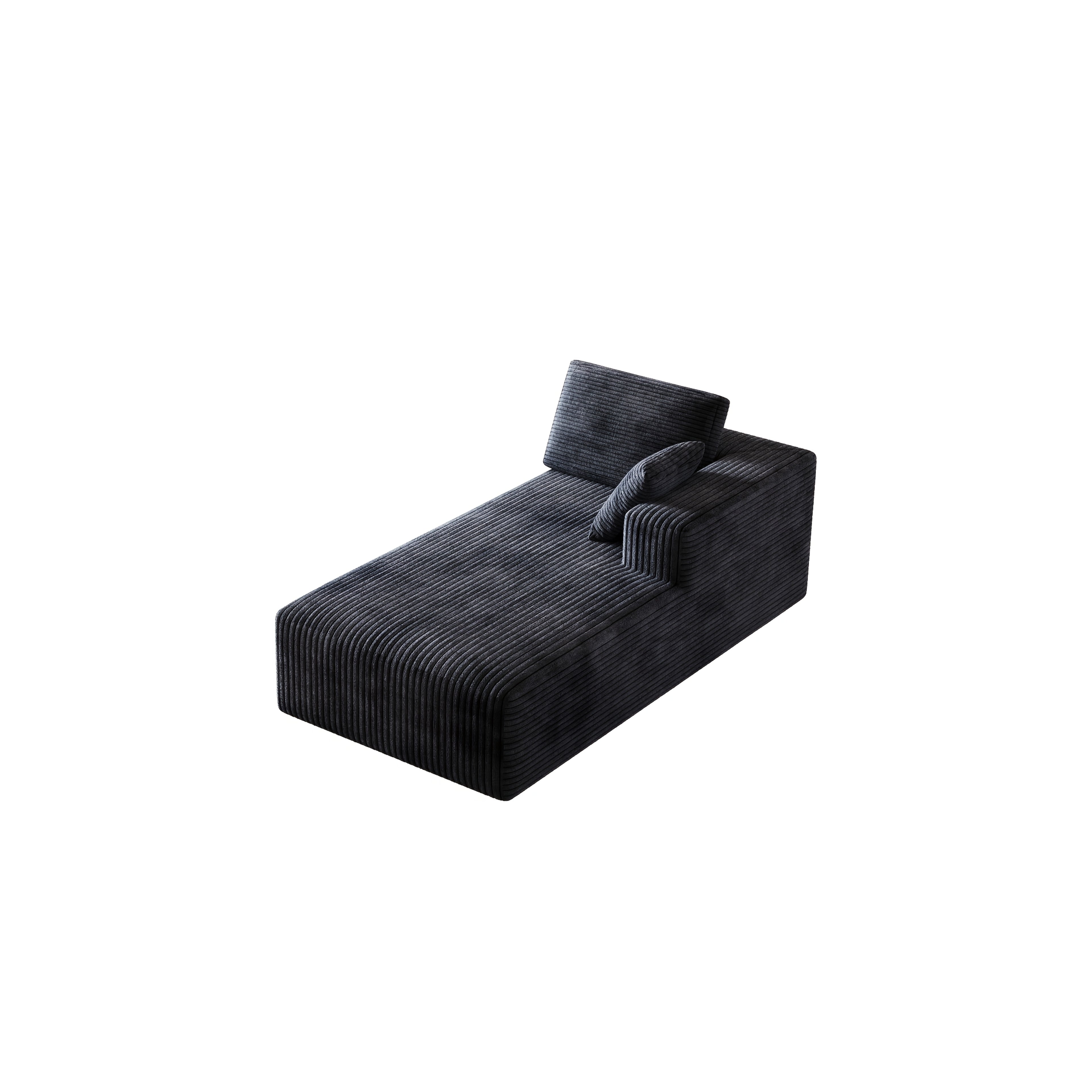 Lazy Sofa Single Chaise Lounge with Throw Pillow, Freely Positionable, No Assembly Required, Soft Sponge Filling, Perfect for Living Room, Bedroom, Balcony, Multi-Space Use
