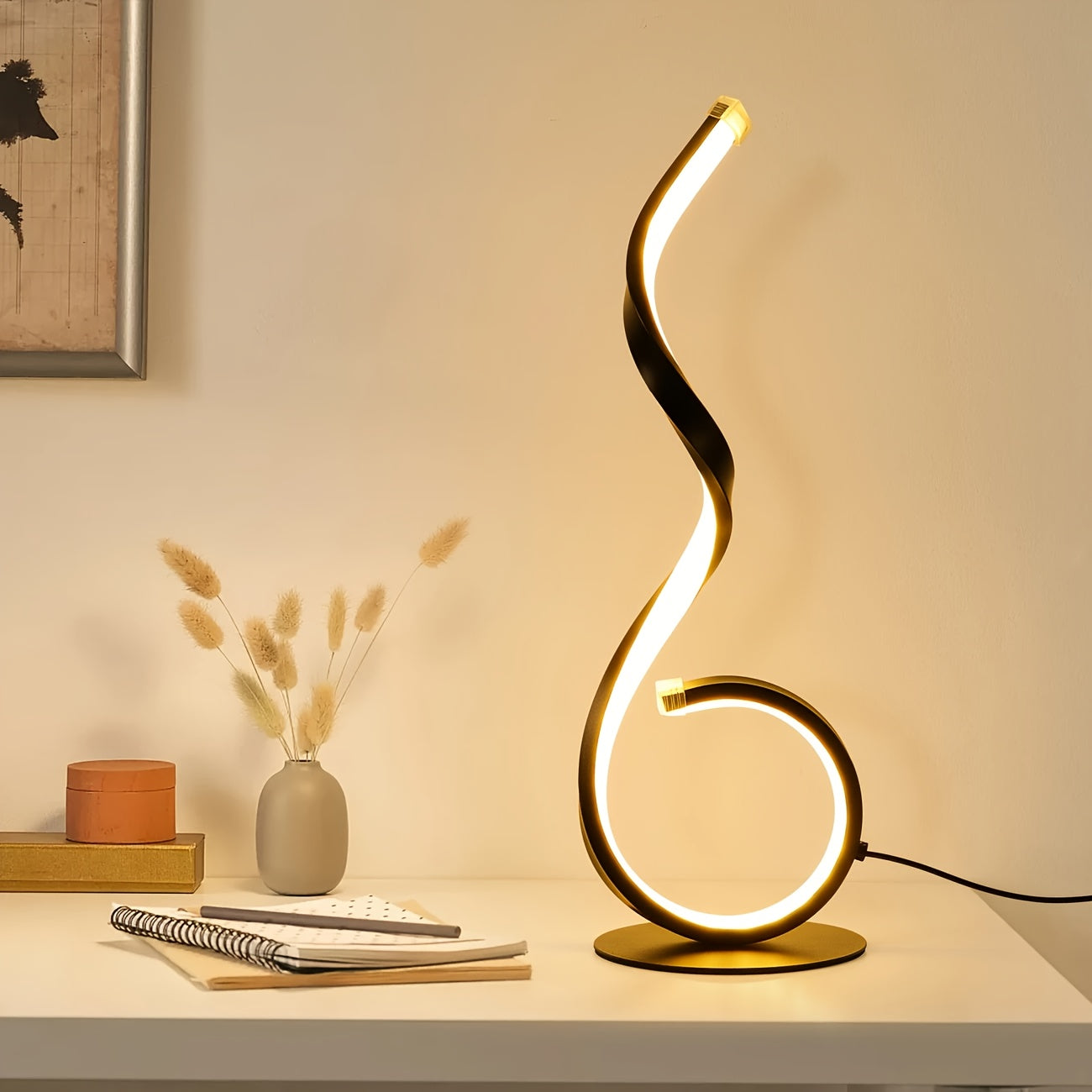 LED Spiral Floor Lamp Dimmable LED Spiral Floor Lamp with Remote & Foot Switch | 60\u002F70\