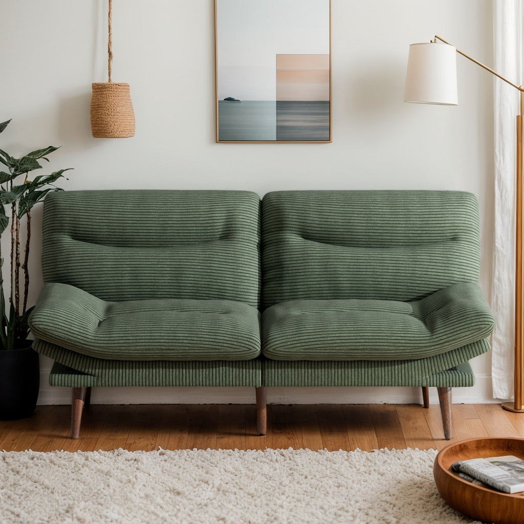 66-Inch Futon Sofa Bed Featuring an Adjustable Backrest And Armrests, a Convertible Design Ideal for Compact Areas, Suitable for Living Rooms Or Offices, Futon Sofas for Sleeping