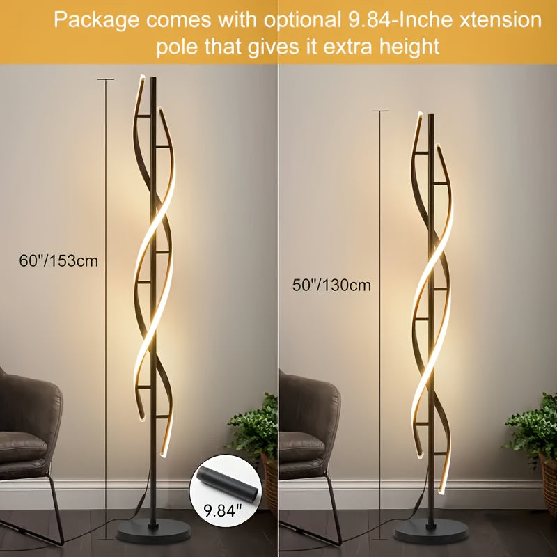 LED Spiral Floor Lamp Dimmable LED Spiral Floor Lamp with Remote & Foot Switch | 60\u002F70\