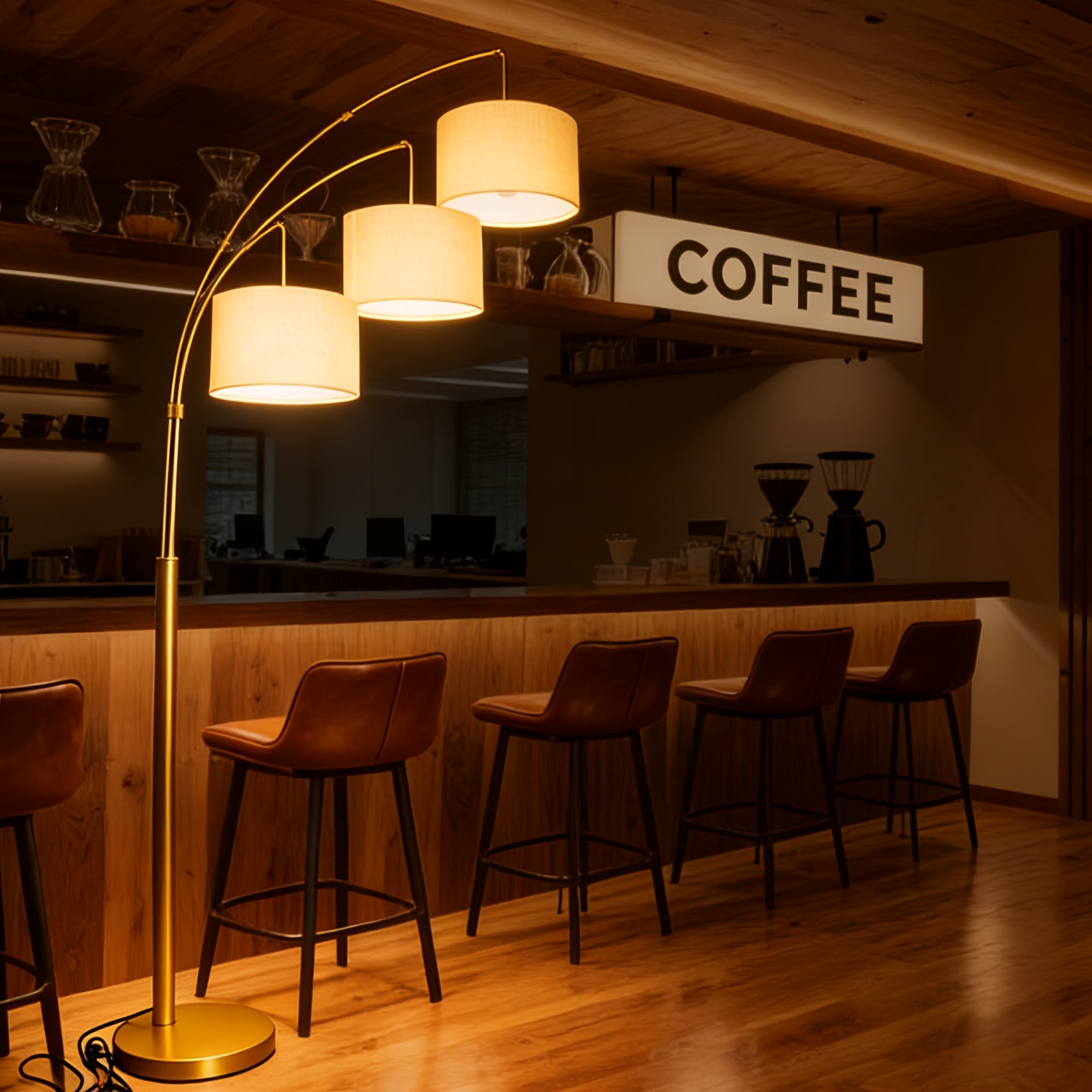 Dimmable Arc LED Floor Lamp with 3 Bulbs, Remote & Foot Switch Control, Rotatable Metal Pole, Heavy Base, Mid-Century Tree Lamp for Bedroom Office, Color Temperature And Brightness Adjustable