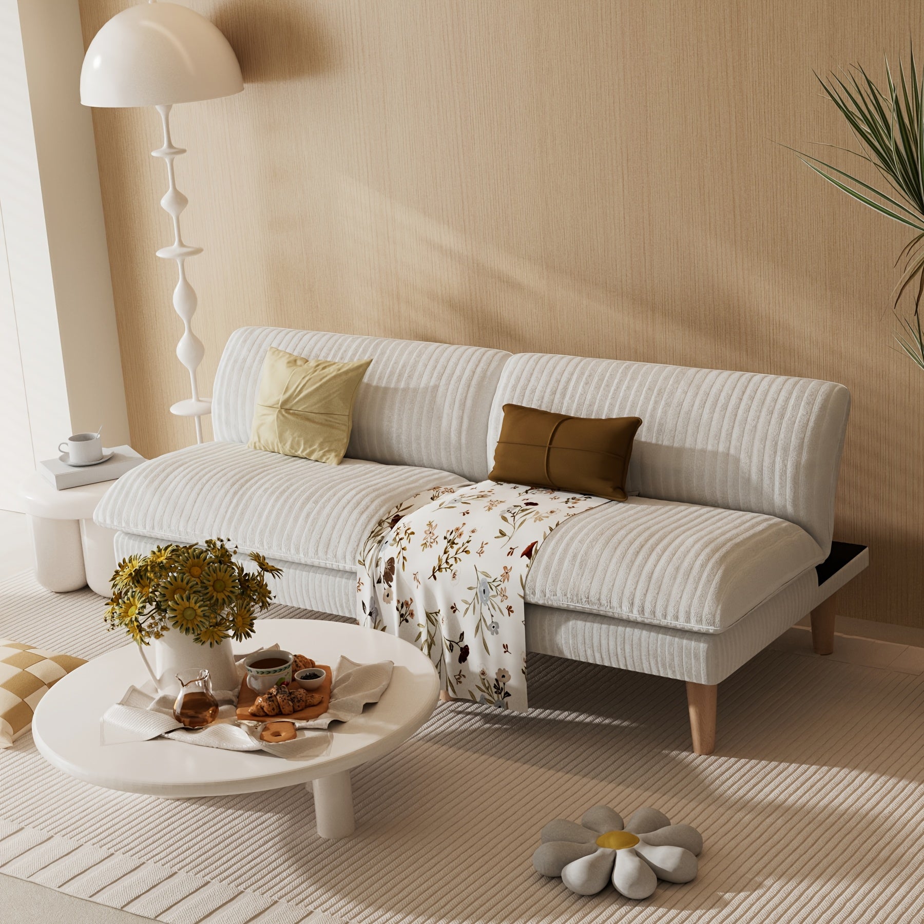 Futon Sofa Bed, 68 Inch Futon Couch with Adjustable Backrest, Corduroy Convertible Sleeper Sofa Bed, Folding Sleeper Recliner with Wood Leg for Apartment, Living Room, Office, Sofa Cama, Compressed Sofa for Living Room, Single Sofa Bed Foldable