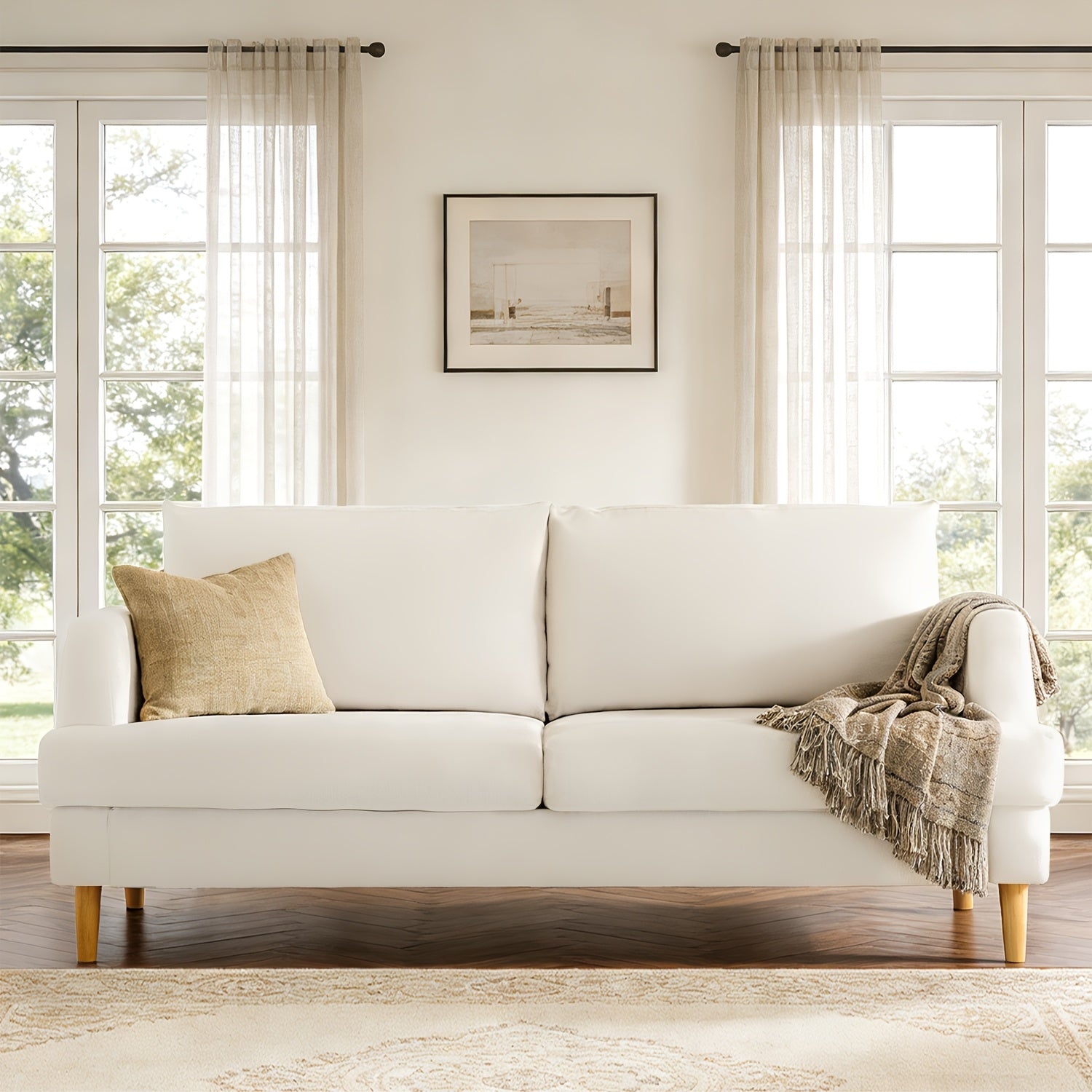 70 Inches Wide Love | Cozy Memory Foam Loveseat Sofa, Ideal for Relaxing in Various Room Types, Grey Classic Style, Assembled