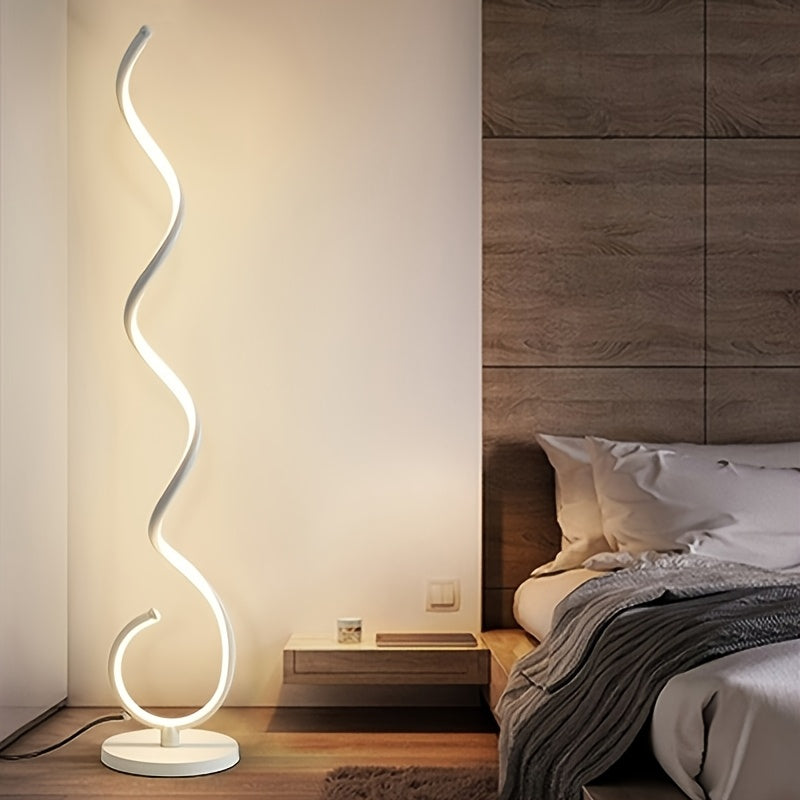 1\u002F2pcs Bedside Table Lamp for Bedroom - 3 Way Dimmable Floor Lamp USB C Charging Ports, Modern Minimalist Dimmable Spiral Table Lamp for Living Room, Desk, LED Bulb Included(Black\u002FWhite)