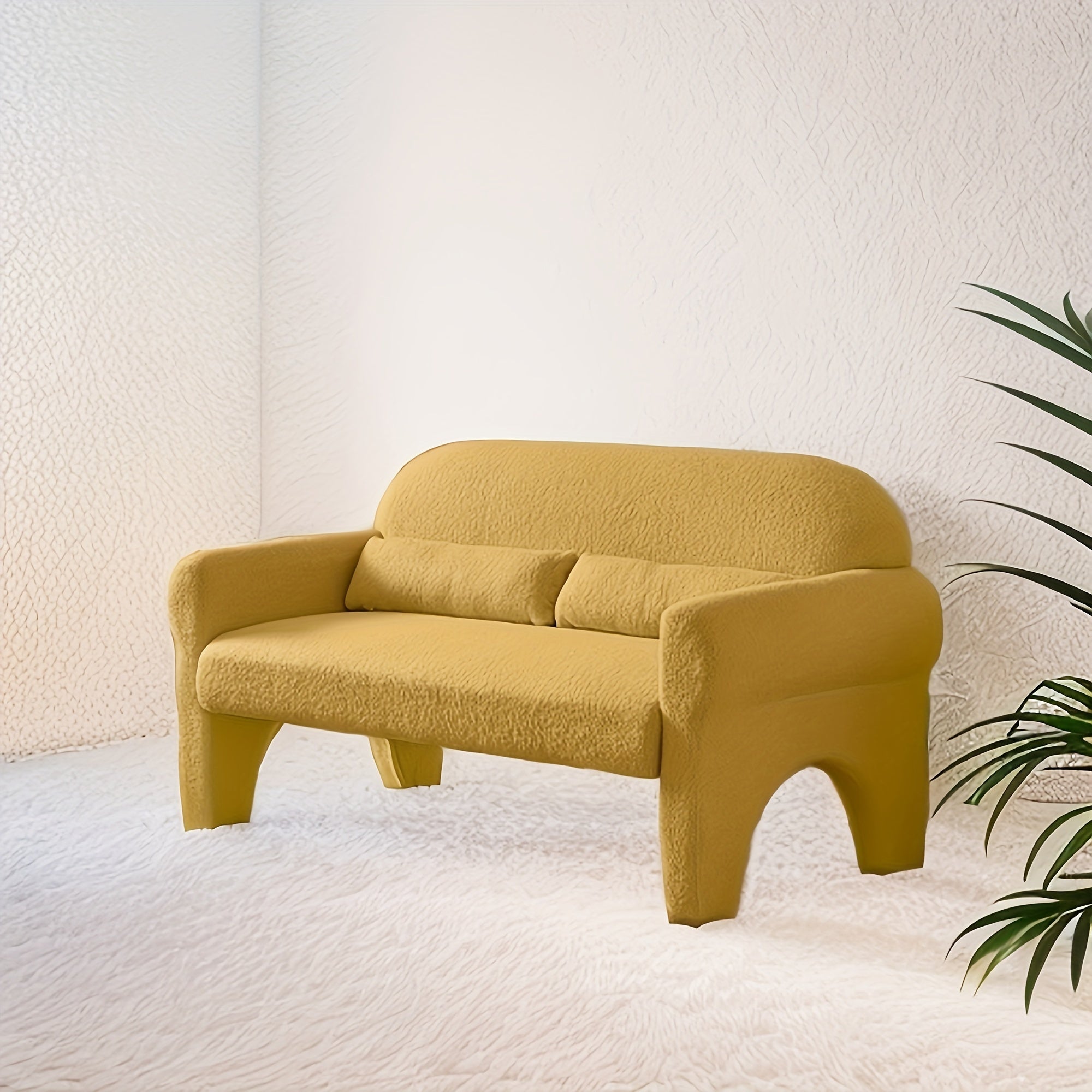 Modern Boucle Sofa, Upholstered Comfy Loveseat Couch for  Space