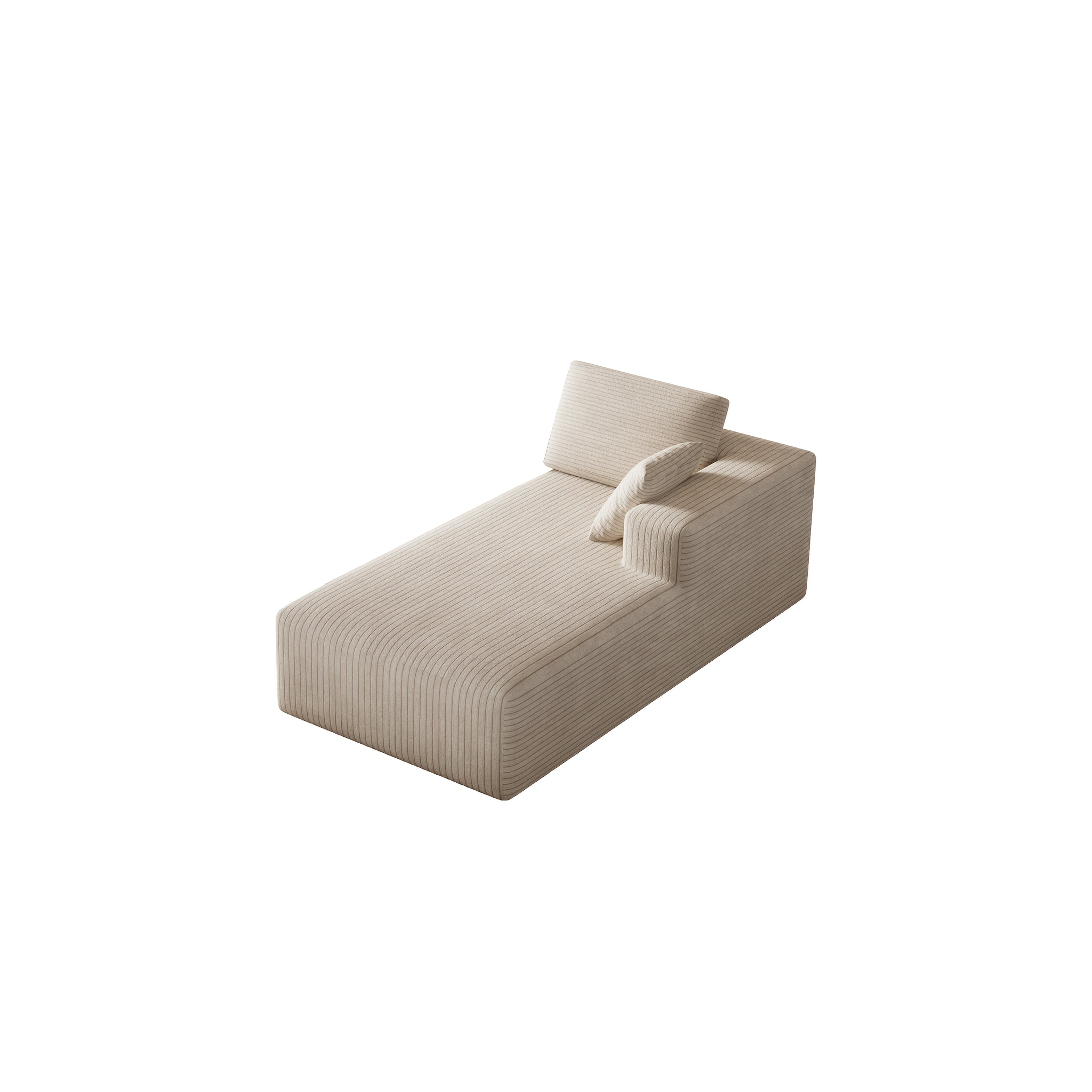 Lazy Sofa Single Chaise Lounge with Throw Pillow, Freely Positionable, No Assembly Required, Soft Sponge Filling, Perfect for Living Room, Bedroom, Balcony, Multi-Space Use