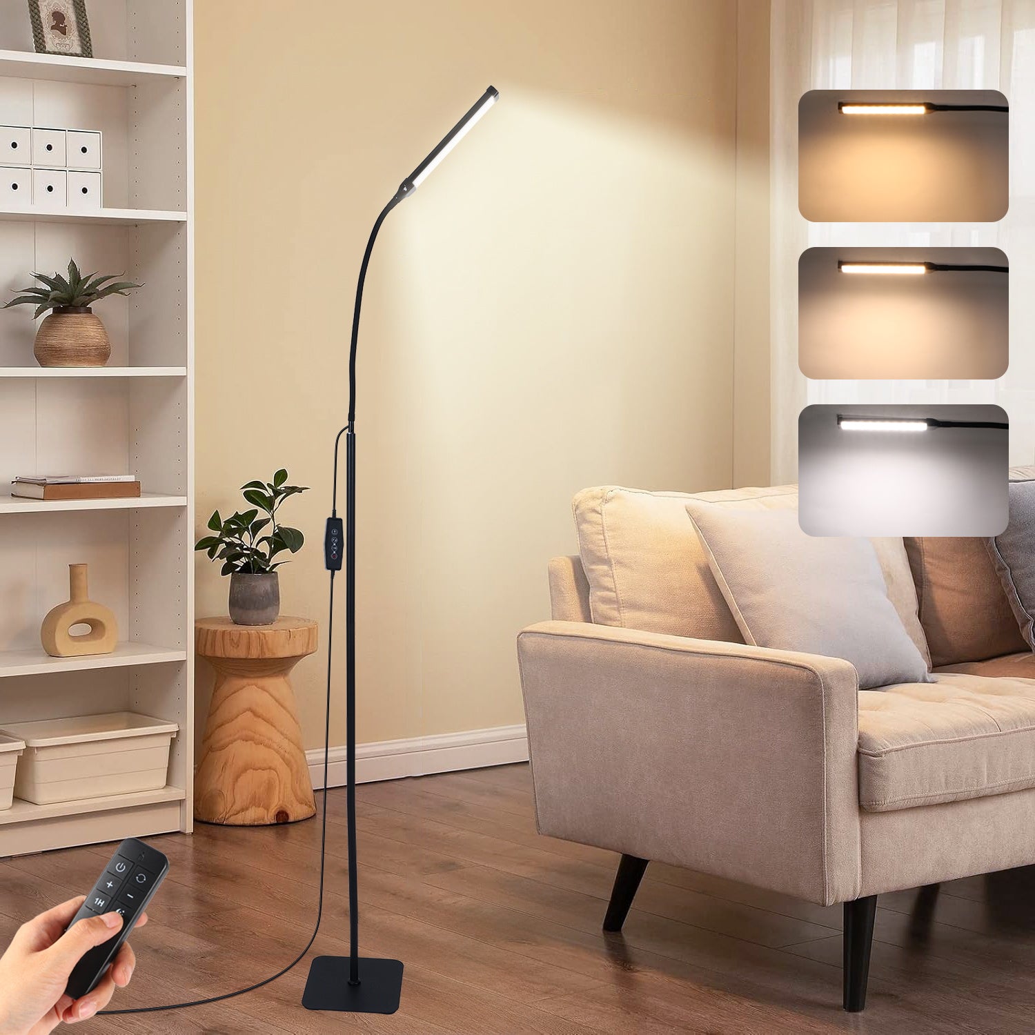 120pcs of Floor Lamps, with 3 Color Modes Ranging from 3000K to 6000K And 10 Brightness Settings. Adjustable Light Desk Lamp, with a Flexible Swivel Neck, Suitable for Living Room, Bedroom And Off