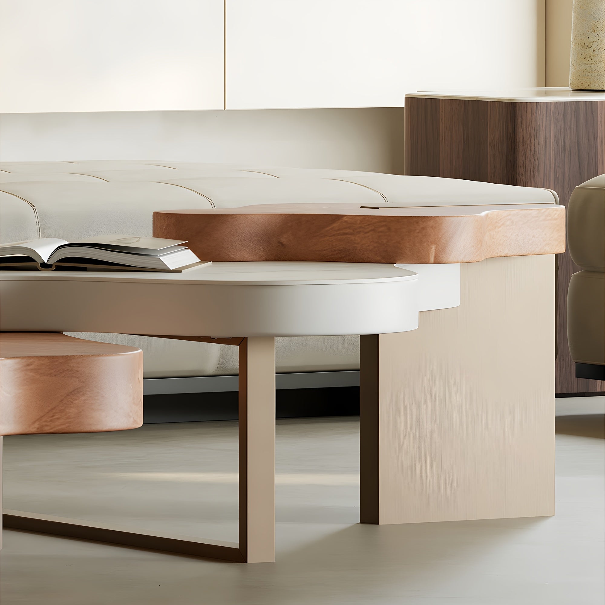 Modern Luxury Cloud-Shaped Irregular Coffee Table Set Easy Assembly Required